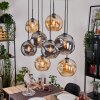 Ripoll Hanglamp, Kogellampje, Hanglamp Natuurlijke kleuren, Zwart, 8-lichts