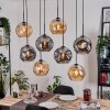 Ripoll Hanglamp, Kogellampje, Hanglamp Natuurlijke kleuren, Zwart, 8-lichts