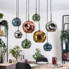 Ripoll Hanglamp, Kogellampje, Hanglamp Natuurlijke kleuren, Zwart, 8-lichts
