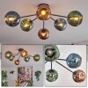Ripoll Plafondlamp, Kogellampje Blauw, Groen, Koperkleurig, 6-lichts