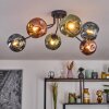 Ripoll Plafondlamp, Kogellampje Blauw, Groen, Koperkleurig, 6-lichts