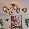 Koyoto Plafondlamp, Kogellampje 74 cm Blauw, Groen, Koperkleurig, 6-lichts