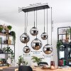Gastor Hanglamp, Kogellampje, Hanglamp Chroom, Rookkleurig, 6-lichts