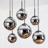 Gastor Hanglamp, Kogellampje, Hanglamp Chroom, Rookkleurig, 6-lichts