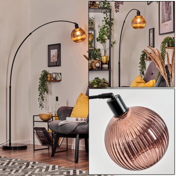 Koyoto Staande lamp, Booglampen Zwart, 1-licht