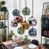 Ripoll Hanglamp, Kogellampje, Hanglamp Natuurlijke kleuren, Zwart, 8-lichts