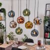 Ripoll Hanglamp, Kogellampje, Hanglamp Natuurlijke kleuren, Zwart, 8-lichts