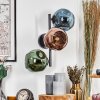 Ripoll Kogellampje, Wandlamp Blauw, Groen, Koperkleurig, 3-lichts