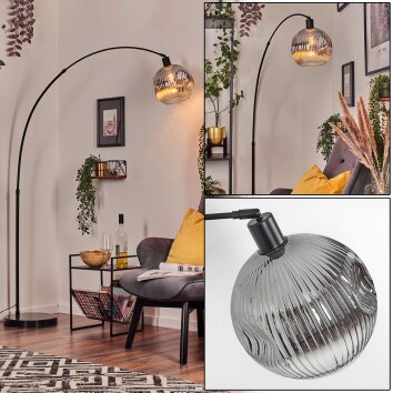 Ripoll Staande lamp, Booglampen Zwart, 1-licht