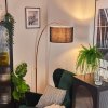 Bassagoda Staande lamp, Booglampen Koperkleurig, Zwart, 1-licht, Stoffen lampenkap