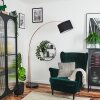 Bassagoda Staande lamp, Booglampen Koperkleurig, Zwart, 1-licht, Stoffen lampenkap