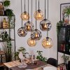 Ripoll Hanglamp, Kogellampje, Hanglamp Natuurlijke kleuren, Zwart, 8-lichts