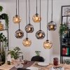 Ripoll Hanglamp, Kogellampje, Hanglamp Natuurlijke kleuren, Zwart, 8-lichts