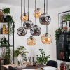 Ripoll Hanglamp, Kogellampje, Hanglamp Natuurlijke kleuren, Zwart, 8-lichts