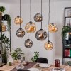 Ripoll Hanglamp, Kogellampje, Hanglamp Natuurlijke kleuren, Zwart, 8-lichts