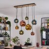 Ripoll Hanglamp, Kogellampje, Hanglamp Natuurlijke kleuren, Zwart, 8-lichts