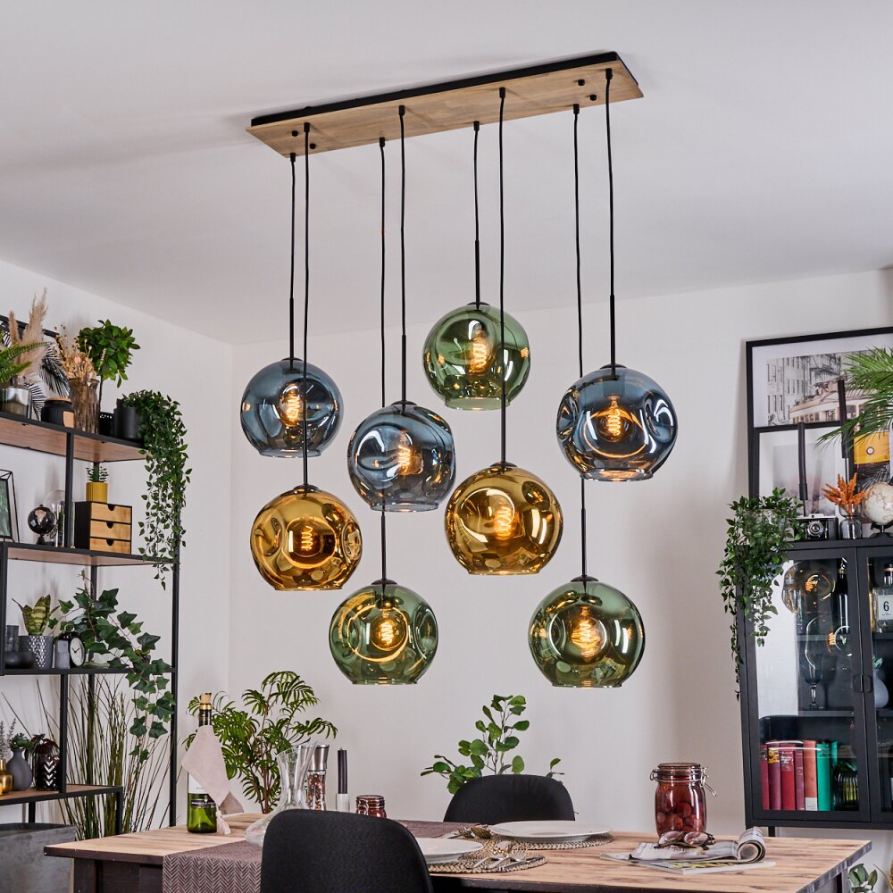Ripoll Hanglamp, Kogellampje, Hanglamp Natuurlijke kleuren, Zwart, 8-lichts main product photo