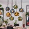 Ripoll Hanglamp, Kogellampje, Hanglamp Natuurlijke kleuren, Zwart, 8-lichts
