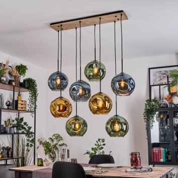 Ripoll Hanglamp, Kogellampje, Hanglamp Natuurlijke kleuren, Zwart, 8-lichts Ripoll Hanglamp, Kogellampje, Hanglamp Natuurlijke kleuren, Zwart, 8-lichts
