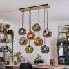 Ripoll Hanglamp, Kogellampje, Hanglamp Natuurlijke kleuren, Zwart, 8-lichts