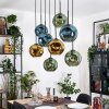 Ripoll Hanglamp, Kogellampje, Hanglamp Natuurlijke kleuren, Zwart, 8-lichts