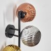 Ripoll Kogellampje, Wandlamp Chroom, Goud, Koperkleurig, Rookkleurig, 3-lichts