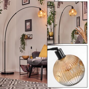 Ripoll Staande lamp, Booglampen Zwart, 1-licht
