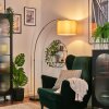 Soungou Staande lamp Messing, Zwart, 1-licht