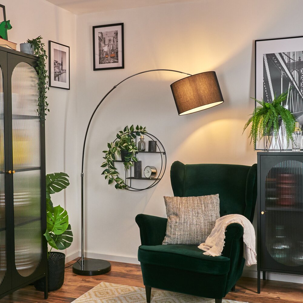 Soungou Staande lamp Chroom, Zwart, 1-licht