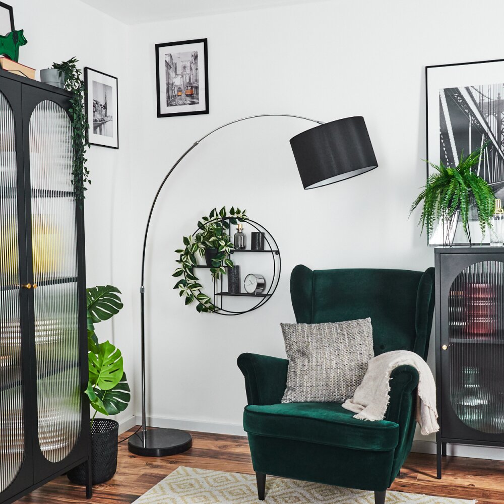 Soungou Staande lamp Chroom, Zwart, 1-licht