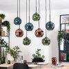 Ripoll Hanglamp, Kogellampje, Hanglamp Natuurlijke kleuren, Zwart, 8-lichts