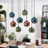 Ripoll Hanglamp, Kogellampje, Hanglamp Natuurlijke kleuren, Zwart, 8-lichts