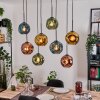 Ripoll Hanglamp, Kogellampje, Hanglamp Natuurlijke kleuren, Zwart, 8-lichts
