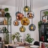 Ripoll Hanglamp, Kogellampje, Hanglamp Natuurlijke kleuren, Zwart, 8-lichts