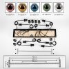 Ripoll Hanglamp, Kogellampje, Hanglamp Natuurlijke kleuren, Zwart, 8-lichts