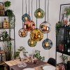 Ripoll Hanglamp, Kogellampje, Hanglamp Natuurlijke kleuren, Zwart, 8-lichts