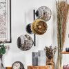 Ripoll Kogellampje, Wandlamp Chroom, Goud, Rookkleurig, 3-lichts