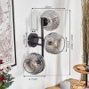 Ripoll Kogellampje, Wandlamp Duidelijk, Rookkleurig, 3-lichts