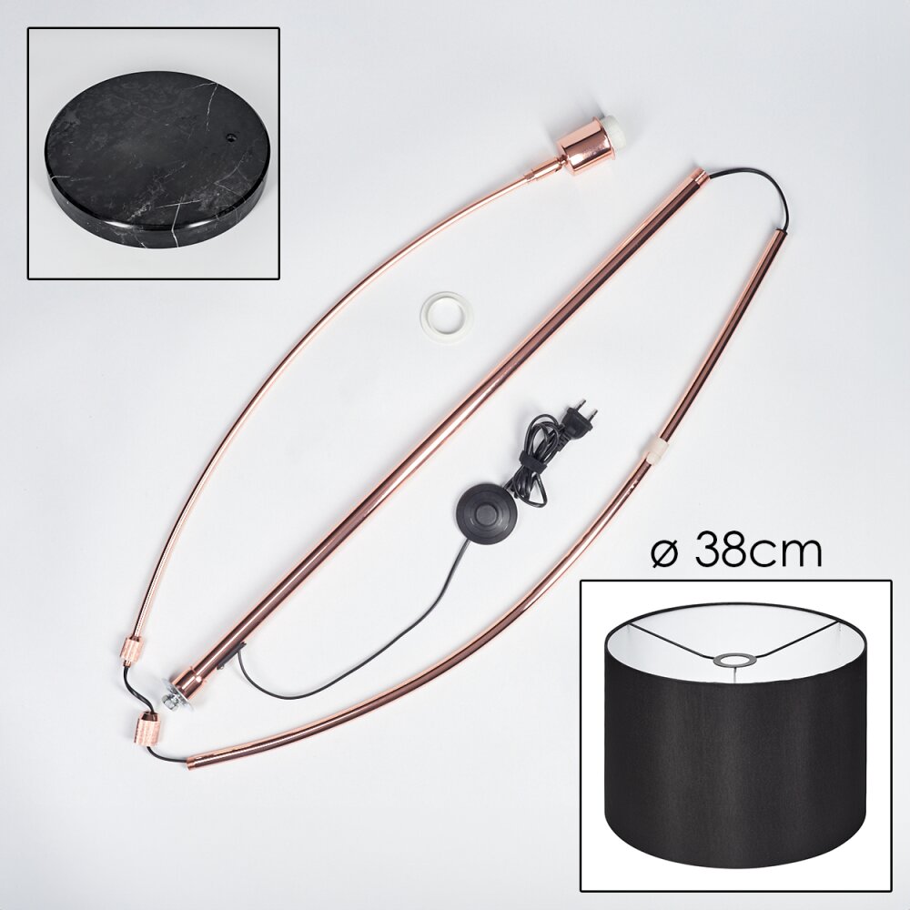 Soungou Staande lamp Koperkleurig, Zwart, 1-licht