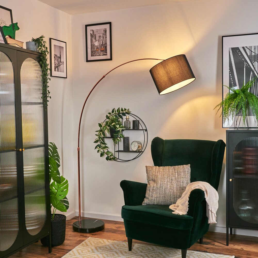 Soungou Staande lamp Koperkleurig, Zwart, 1-licht