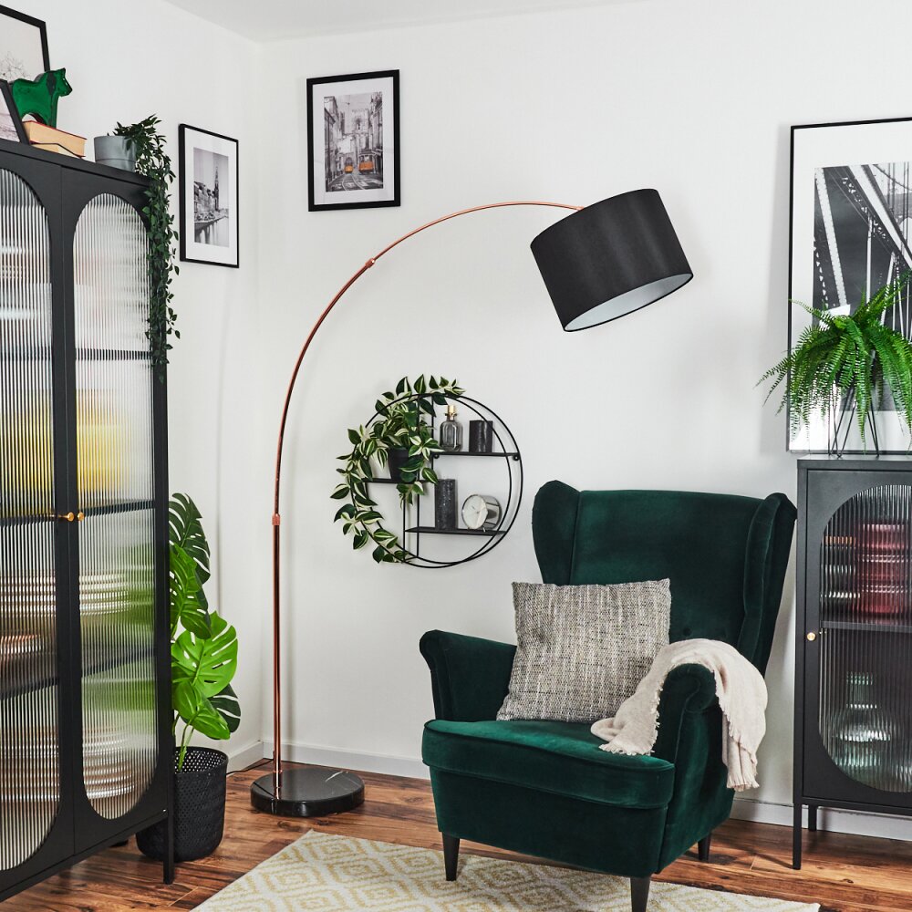 Soungou Staande lamp Koperkleurig, Zwart, 1-licht