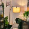 Soungou Staande lamp, Booglampen Zwart, 1-licht, Stoffen kap