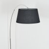 Bassagoda Staande lamp, Booglampen Chroom, Zwart, 1-licht, Stoffen lampenkap