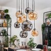 Ripoll Hanglamp, Kogellampje, Hanglamp Natuurlijke kleuren, Zwart, 8-lichts