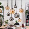 Ripoll Hanglamp, Kogellampje, Hanglamp Natuurlijke kleuren, Zwart, 8-lichts