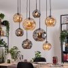 Ripoll Hanglamp, Kogellampje, Hanglamp Natuurlijke kleuren, Zwart, 8-lichts
