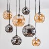 Ripoll Hanglamp, Kogellampje, Hanglamp Natuurlijke kleuren, Zwart, 8-lichts