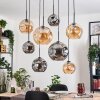 Ripoll Hanglamp, Kogellampje, Hanglamp Natuurlijke kleuren, Zwart, 8-lichts