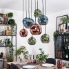 Ripoll Hanglamp, Kogellampje, Hanglamp Natuurlijke kleuren, Zwart, 8-lichts
