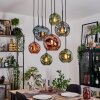 Ripoll Hanglamp, Kogellampje, Hanglamp Natuurlijke kleuren, Zwart, 8-lichts